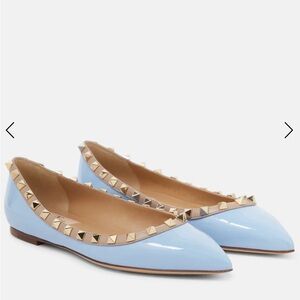 Valentino Garavano Blue Studded Flats